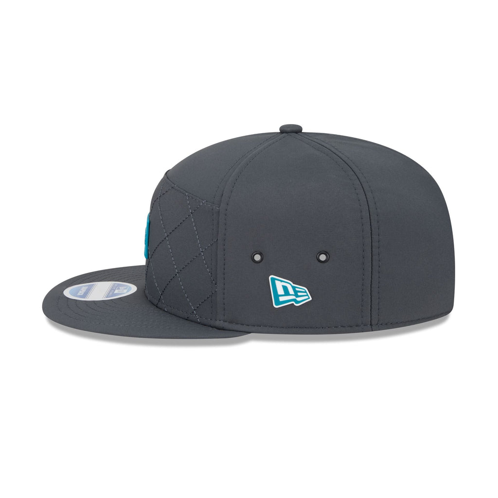 Jacksonville Jaguars 2025 Sideline Cold Weather Steel Clouds Split Panel 9FIFTY Snapback Hat