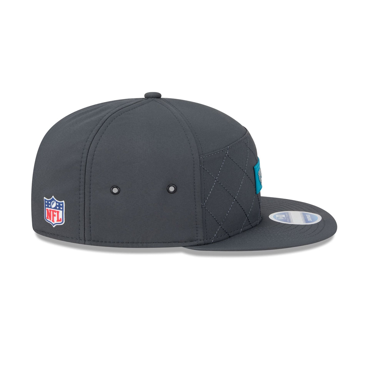 Jacksonville Jaguars 2025 Sideline Cold Weather Steel Clouds Split Panel 9FIFTY Snapback Hat