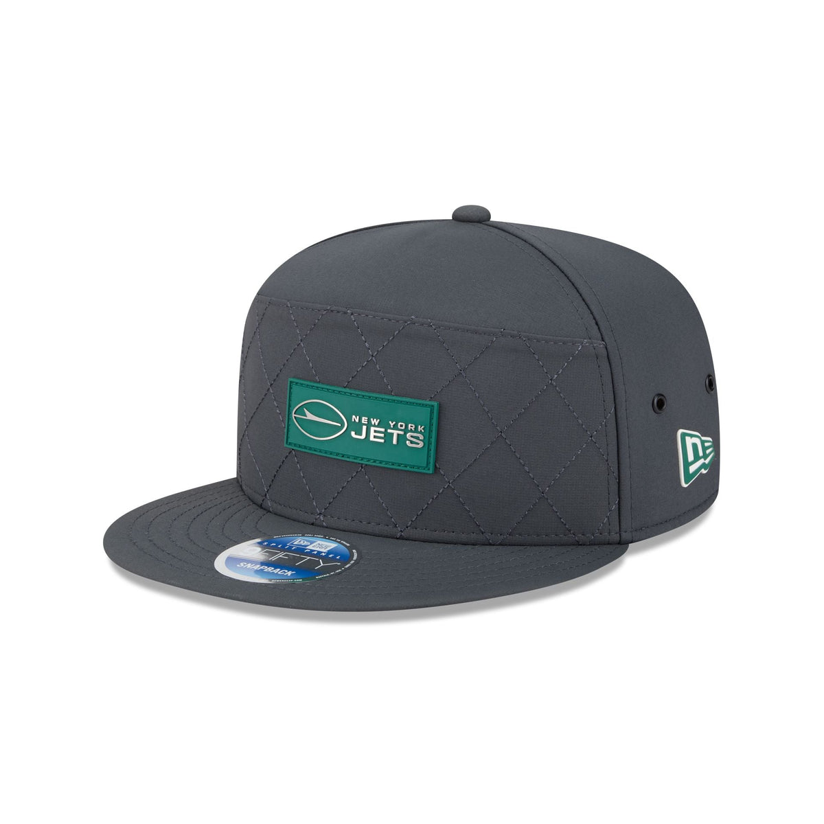 New York Jets 2025 Sideline Cold Weather Steel Clouds Split Panel 9FIFTY Snapback Hat