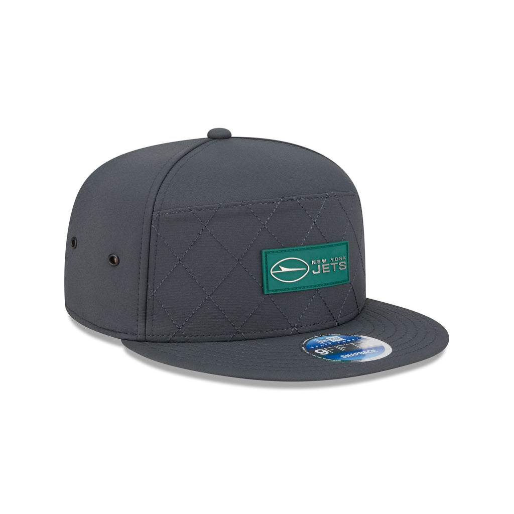 New York Jets 2025 Sideline Cold Weather Steel Clouds Split Panel 9FIFTY Snapback Hat