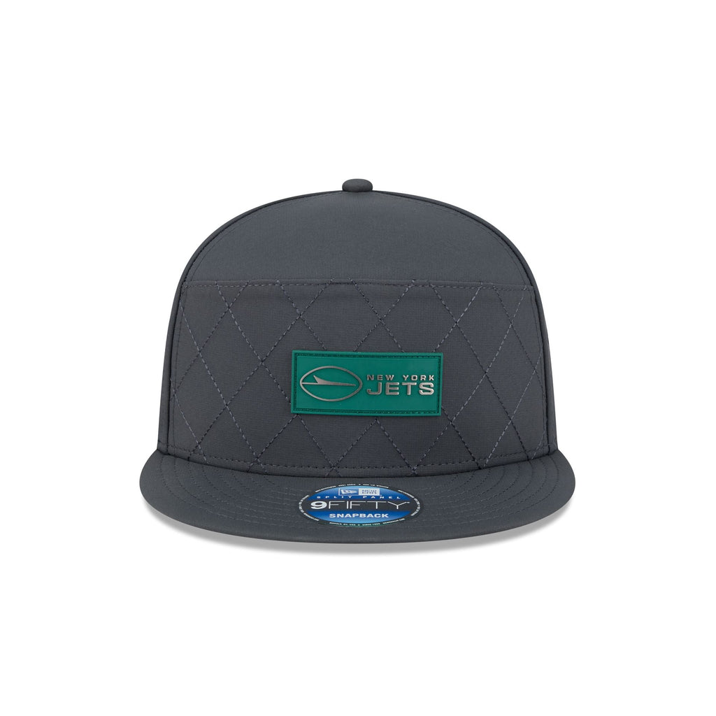New York Jets 2025 Sideline Cold Weather Steel Clouds Split Panel 9FIFTY Snapback Hat