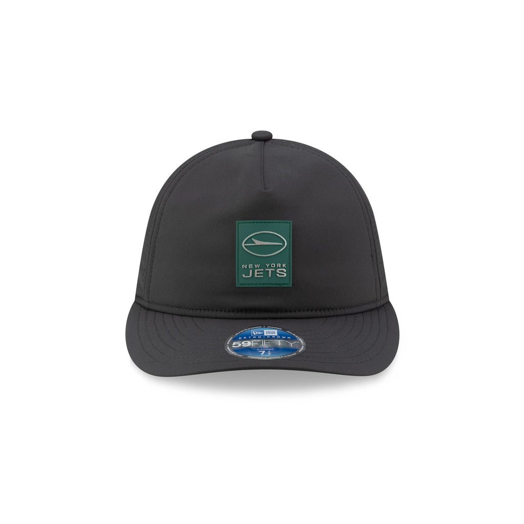 New York Jets 2025 Sideline Cold Weather Steel Clouds Retro Crown 59FIFTY A-Frame Fitted Hat