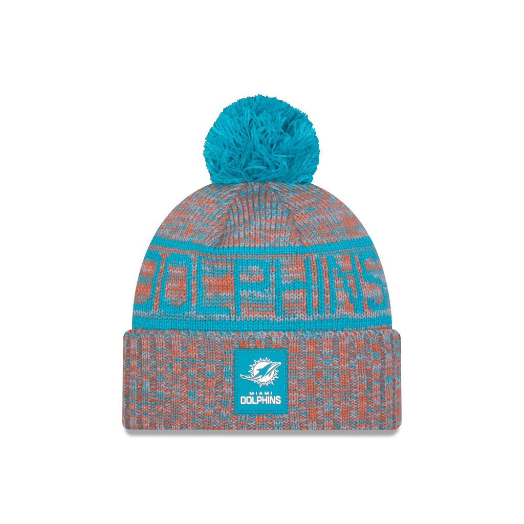 Miami Dolphins 2025 Sideline Cold Weather Pom Knit Hat