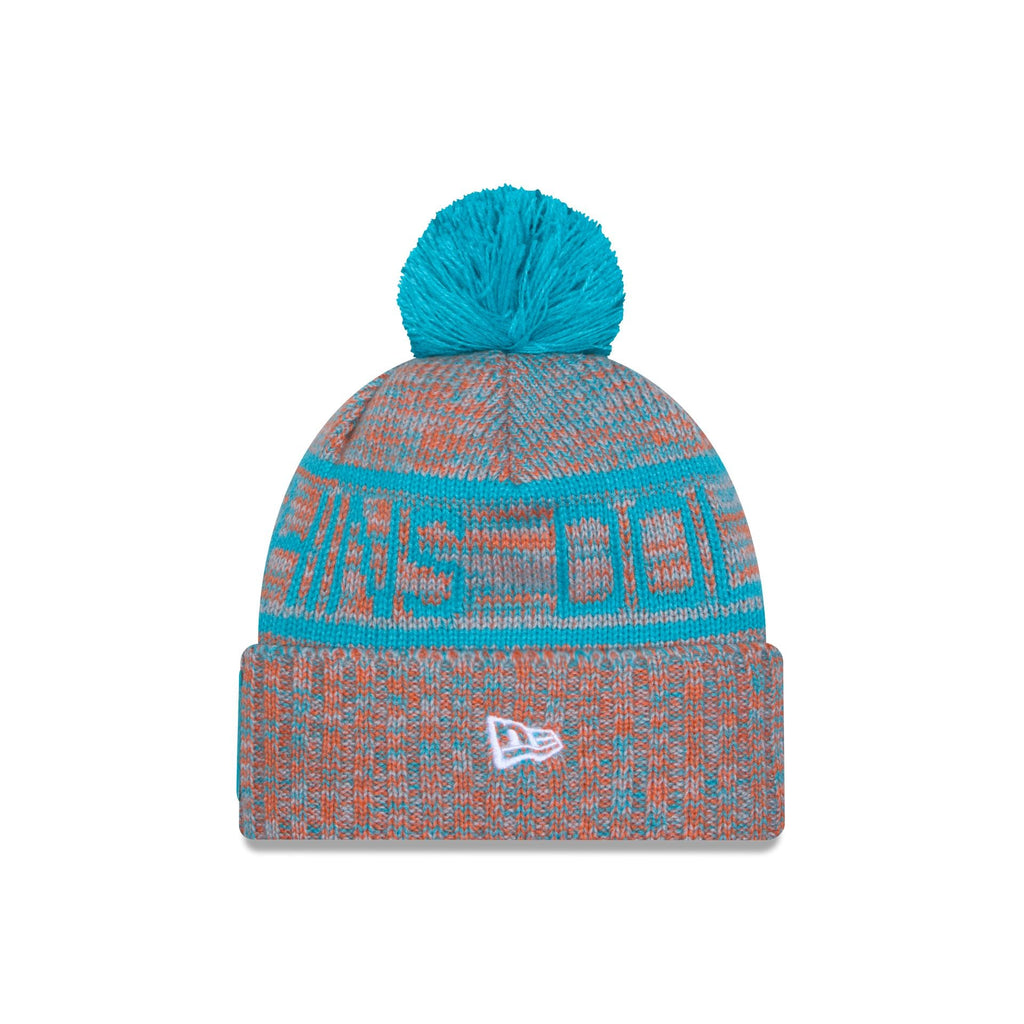 Miami Dolphins 2025 Sideline Cold Weather Pom Knit Hat