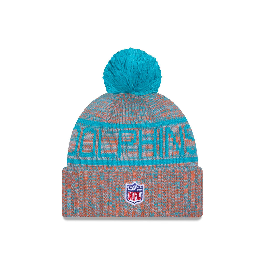 Miami Dolphins 2025 Sideline Cold Weather Pom Knit Hat