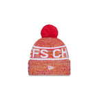 Kansas City Chiefs 2025 Sideline Cold Weather Kids Pom Knit Hat