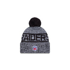Las Vegas Raiders 2025 Sideline Cold Weather Kids Pom Knit Hat