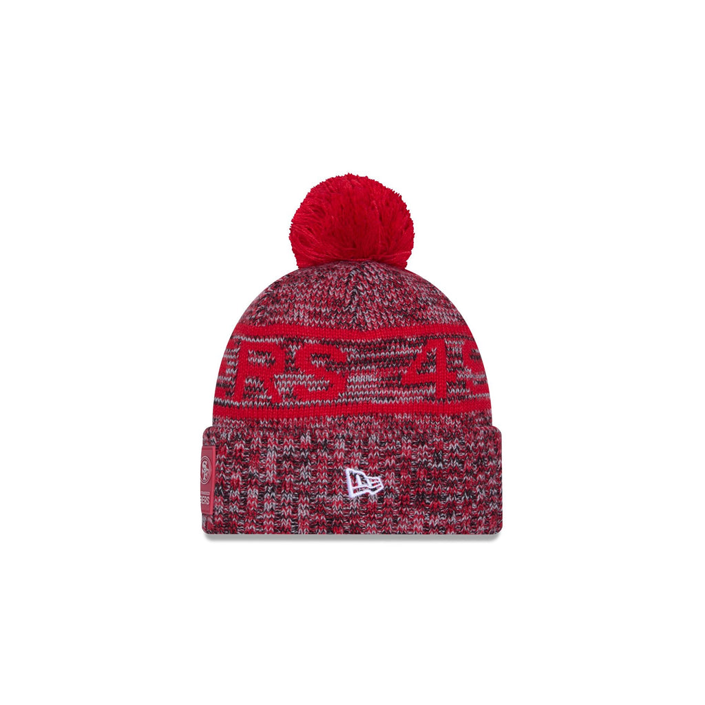 San Francisco 49ers 2025 Sideline Cold Weather Kids Pom Knit Hat