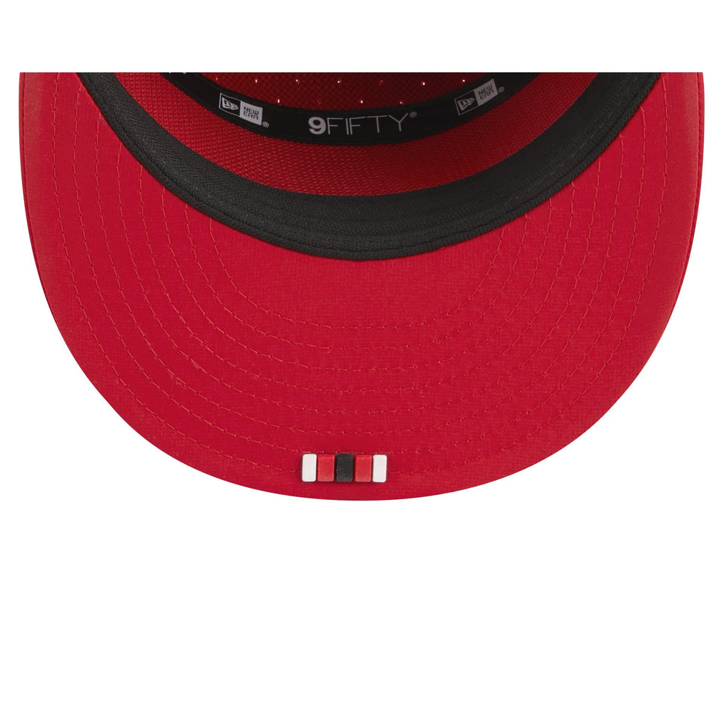 Arizona Cardinals 2025 Sideline Hot Weather Split Panel 9FIFTY Snapback Hat