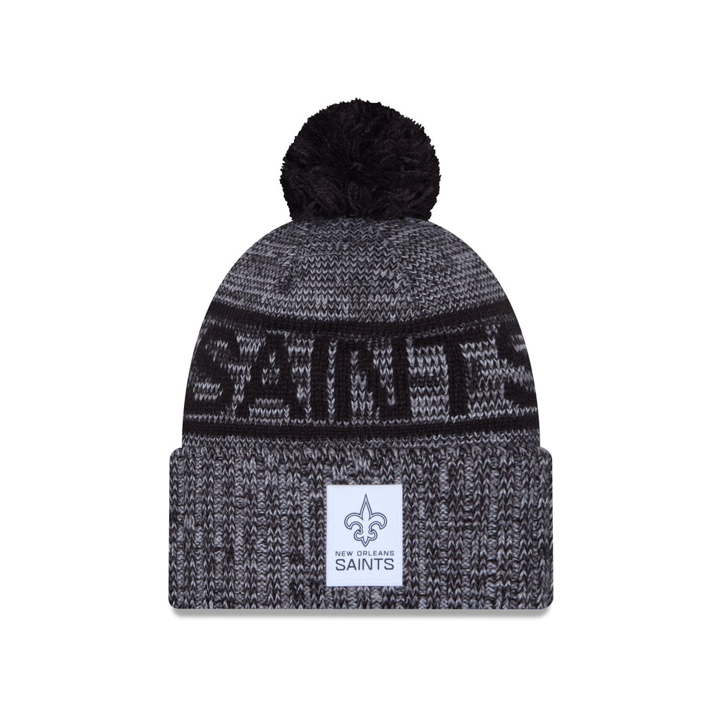New Orleans Saints 2025 Sideline Cold Weather Gray Pom Knit Hat
