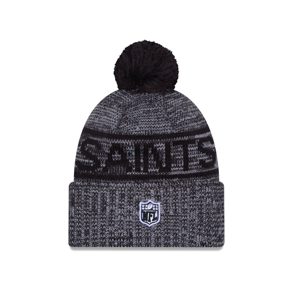 New Orleans Saints 2025 Sideline Cold Weather Gray Pom Knit Hat