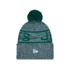 New York Jets 2025 Sideline Cold Weather Gray Pom Knit Hat