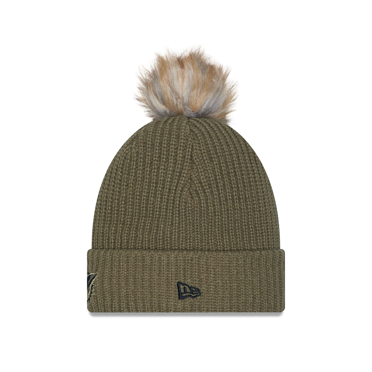Miami Dolphins 2025 Salute to Service Women's Pom Knit Hat