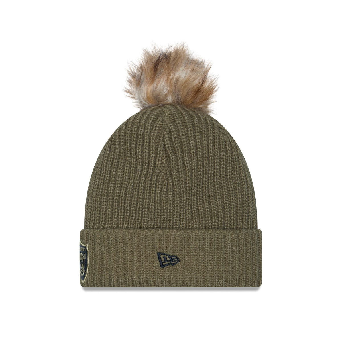 Las Vegas Raiders 2025 Salute to Service Women's Pom Knit Hat