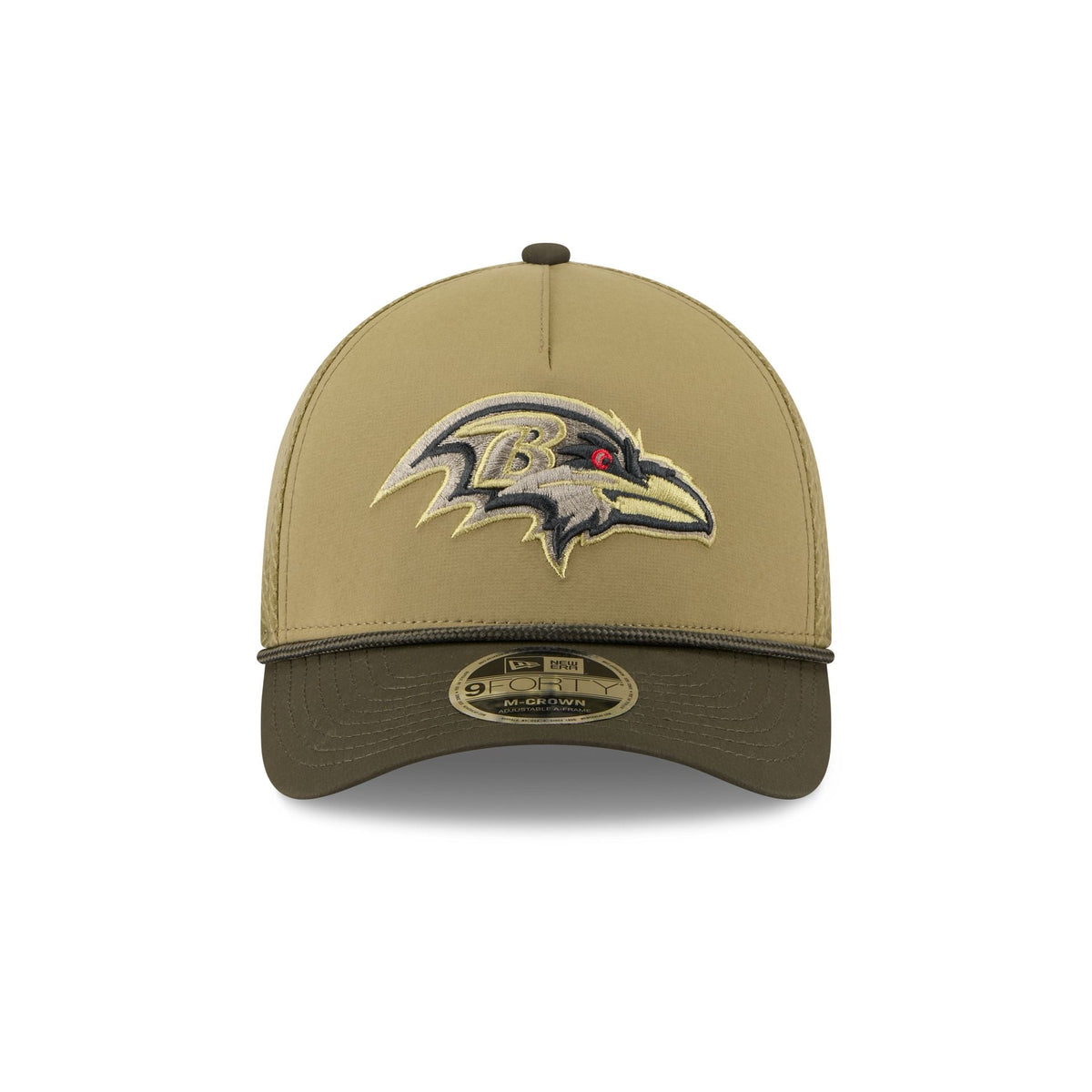 Baltimore Ravens 2025 Salute to Service 9FORTY M-Crown A-Frame Trucker Hat