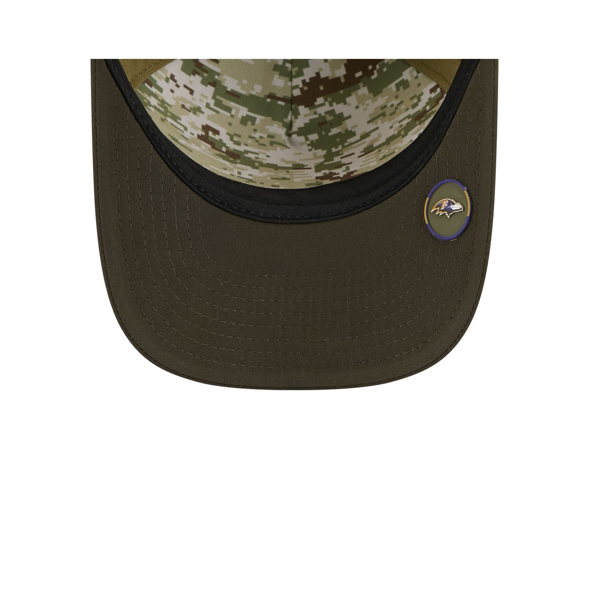 Baltimore Ravens 2025 Salute to Service 9FORTY M-Crown A-Frame Trucker Hat