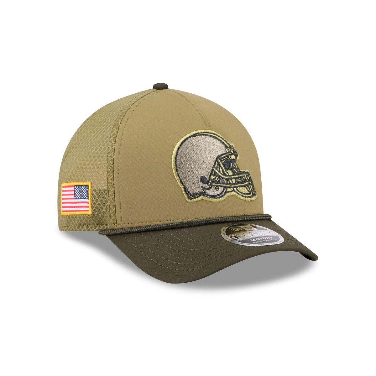 Cleveland Browns 2025 Salute to Service 9FORTY M-Crown A-Frame Trucker Hat