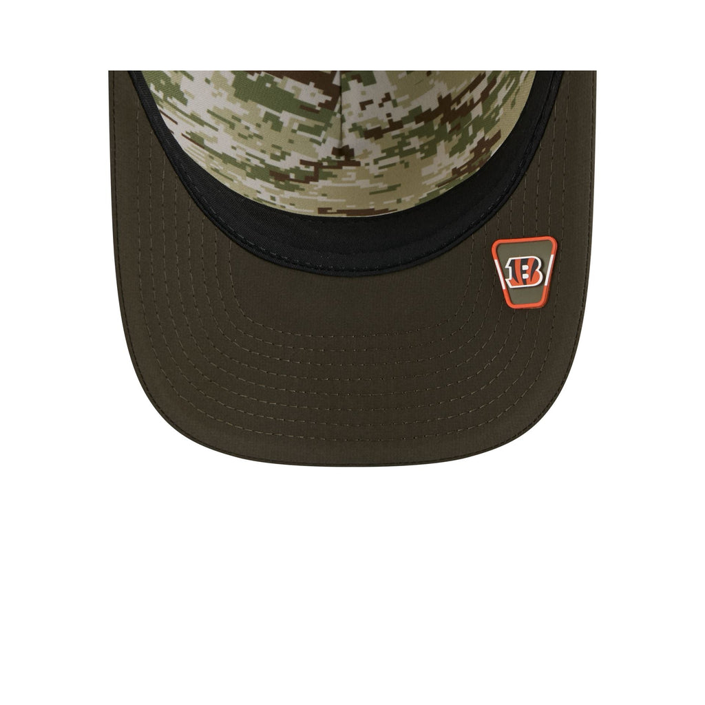 Cincinnati Bengals 2025 Salute to Service 9FORTY M-Crown A-Frame Trucker Hat