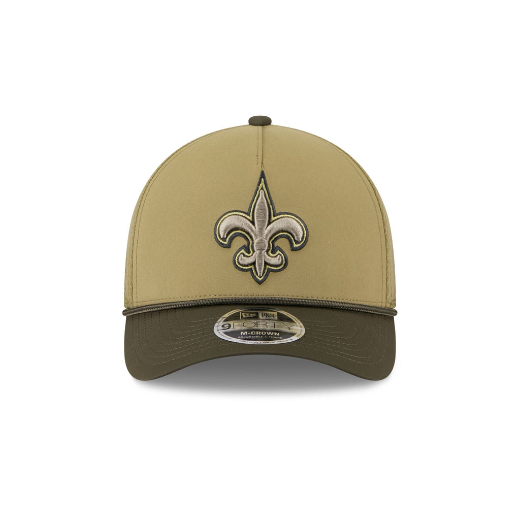 New Orleans Saints 2025 Salute to Service 9FORTY M-Crown A-Frame Trucker Hat
