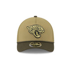 Jacksonville Jaguars 2025 Salute to Service 9FORTY M-Crown A-Frame Trucker Hat