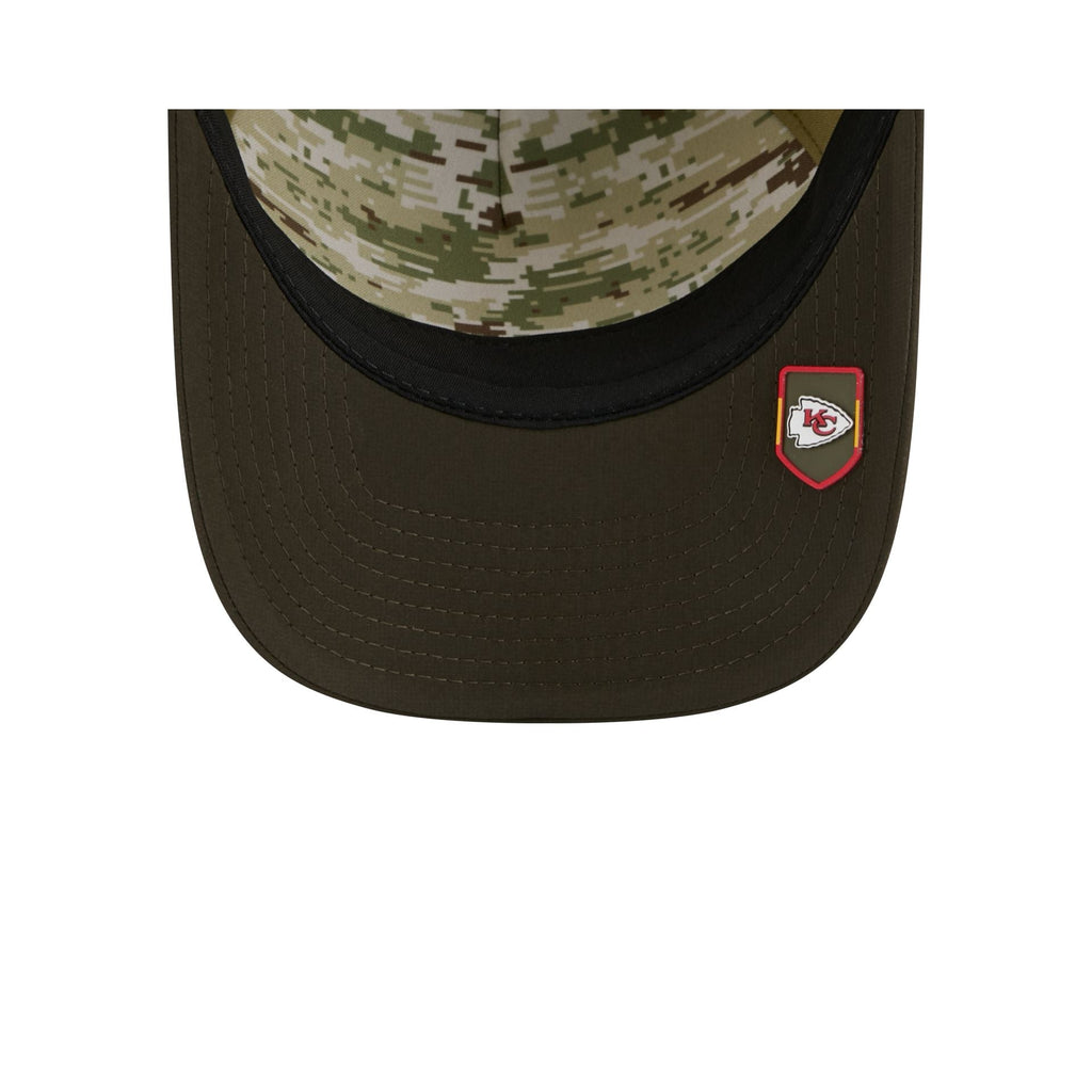 Kansas City Chiefs 2025 Salute to Service 9FORTY M-Crown A-Frame Trucker Hat