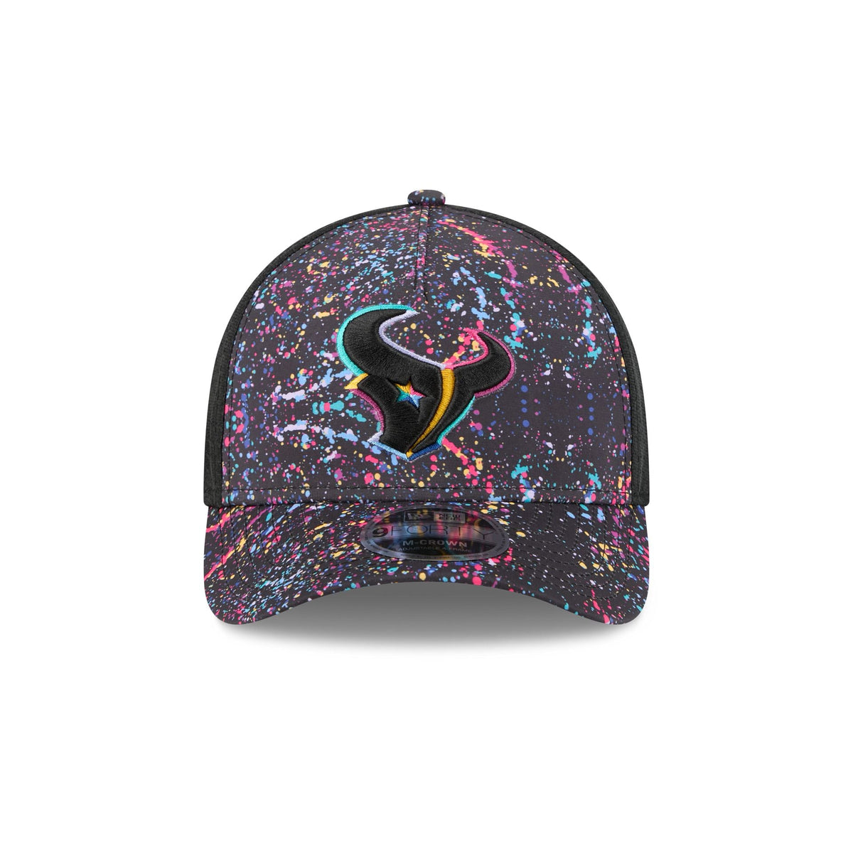 Houston Texans 2025 Crucial Catch 9FORTY M-Crown A-Frame Trucker Hat