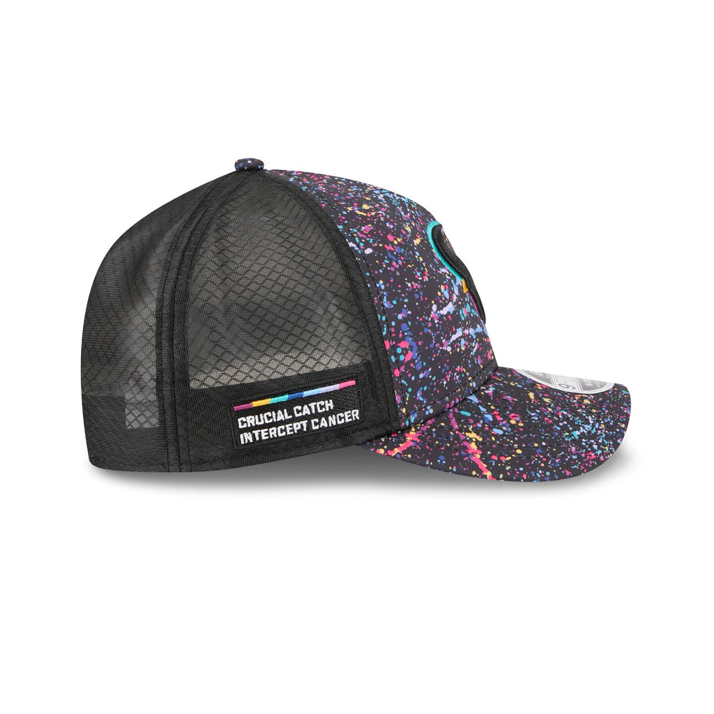 Houston Texans 2025 Crucial Catch 9FORTY M-Crown A-Frame Trucker Hat