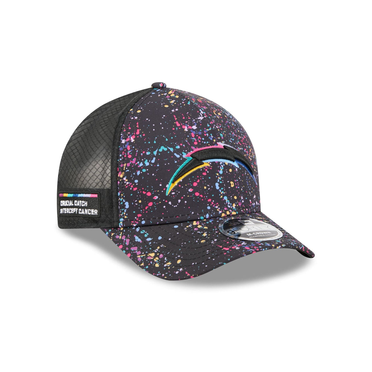Los Angeles Chargers 2025 Crucial Catch 9FORTY M-Crown A-Frame Trucker Hat
