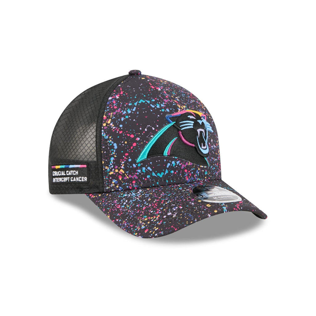 Carolina Panthers 2025 Crucial Catch 9FORTY M-Crown A-Frame Trucker Hat