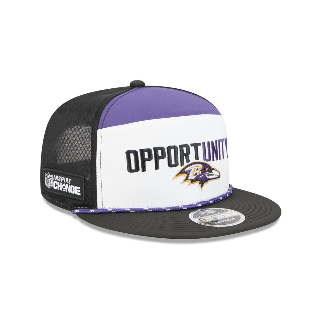 Baltimore Ravens 2025 Inspire Change Split Panel 9FIFTY Snapback Hat