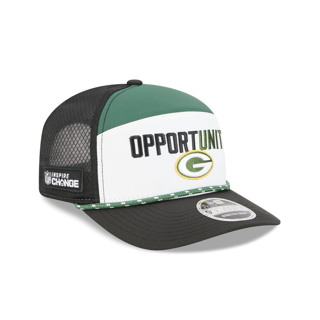 Green Bay Packers 2025 Inspire Change Split Panel 9SEVENTY Trucker Hat
