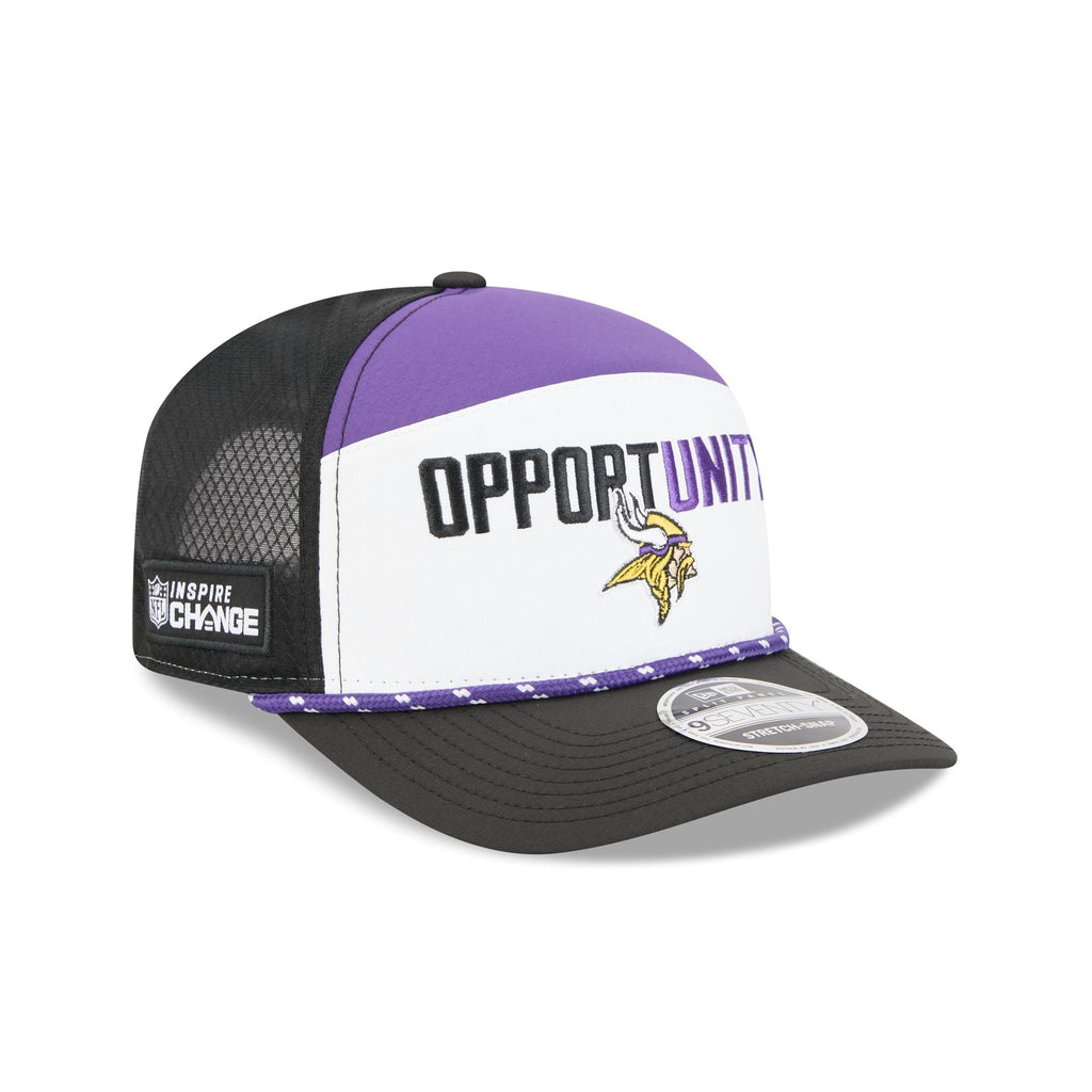 Minnesota Vikings 2025 Inspire Change Split Panel 9SEVENTY Trucker Hat