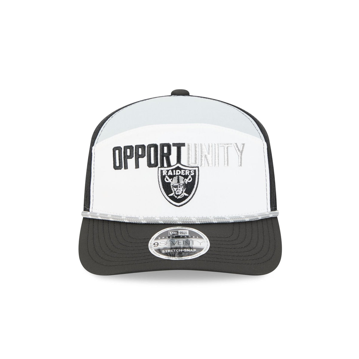 Las Vegas Raiders 2025 Inspire Change Split Panel 9SEVENTY Trucker Hat