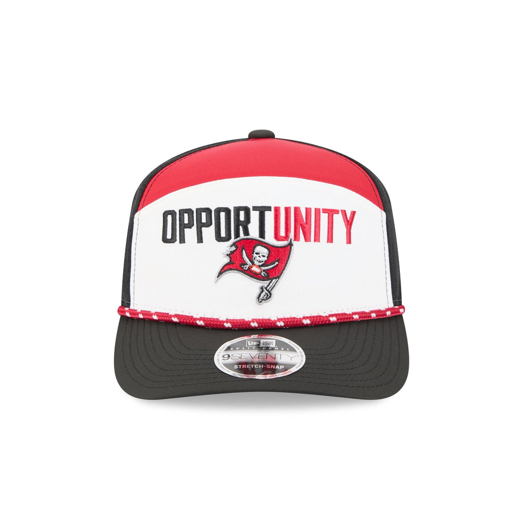 Tampa Bay Buccaneers 2025 Inspire Change Split Panel 9SEVENTY Trucker Hat