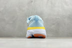 HOKA Bondi 8 Sky Blue Yellow Orange Logo Running Sneaker