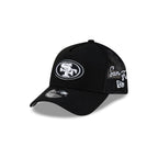 San Francisco 49ers Side Script Black 9FORTY A-Frame Trucker Hat
