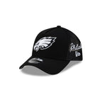 Philadelphia Eagles Side Script Black 9FORTY A-Frame Trucker Hat