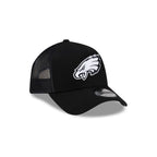 Philadelphia Eagles Side Script Black 9FORTY A-Frame Trucker Hat