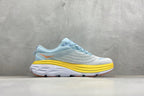 HOKA Bondi 8 Sky Blue Yellow Orange Logo Running Sneaker