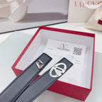 The Bold Edition Belt 30mm Black Calfskin Silver Buckle