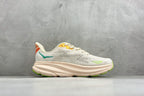 HOKA Clifton 9 Off White & Pale Peach Daily Running Trainers