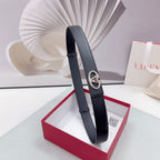 The Bold Edition Belt 30mm Black Calfskin Silver Buckle