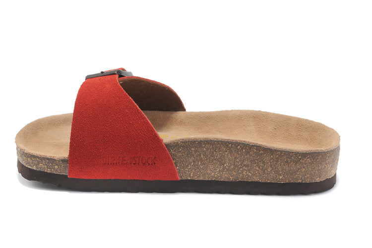 Birkenstock Madrid Slide Sandal Red Suede