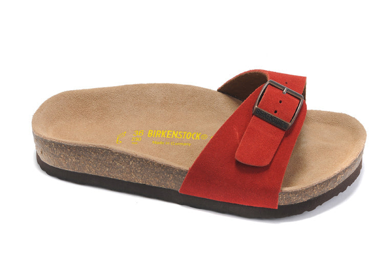 Birkenstock Madrid Slide Sandal Red Suede