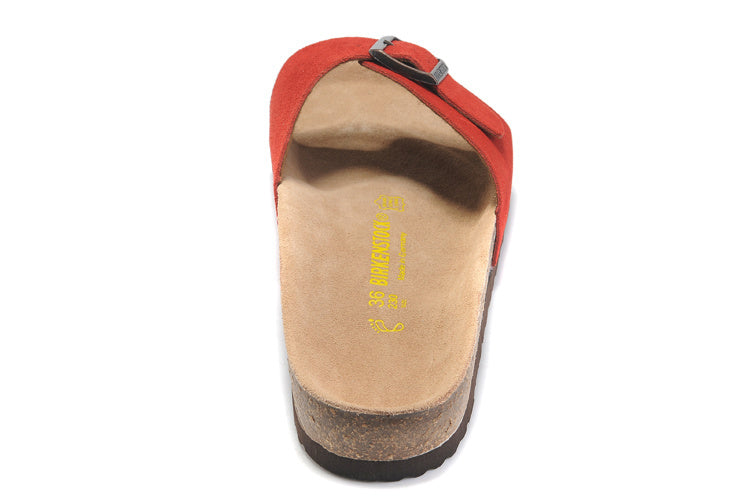 Birkenstock Madrid Slide Sandal Red Suede