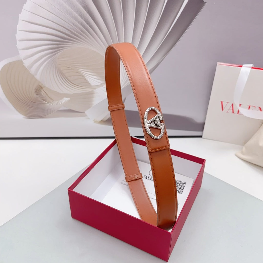 The Bold Edition Belt 30mm Brown Calfskin Silver Buckle