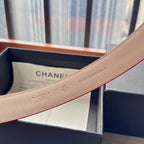 CC Belt 3cm Red Embossed Crocodile Pattern Leather 202936
