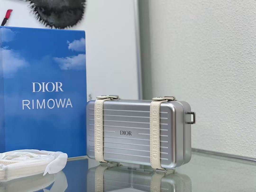 Rimowa x Dior Personal Cross-body Bag Silver Aluminum