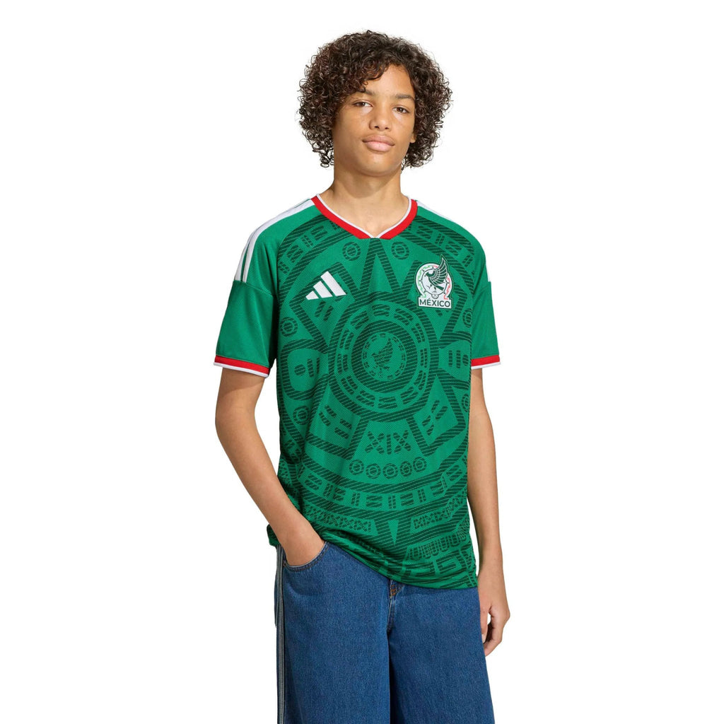 adidas 2026 Mexico Youth Stadium Home Soccer Jersey (Custom)