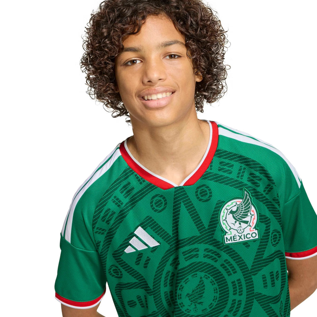 adidas 2026 Mexico Youth Stadium Home Soccer Jersey (Custom)